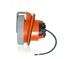 LEVITON  430R12WLEV                 30 Amp, 125/250 Volt 3-Phase, 3P, 4W, LEV Series North American-Rated IEC 60309-1 & 60309-2 Pin & Sleeve Receptacle, Industrial Grade, IP66/IP67/IP68/IP69K, Watertight - Orange