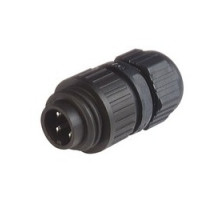 HIRSCHMANN  934124100   CA 3 LS; Straight Cable Plug, integrated strain relief, 3 contacts + PE, black housing, 10A, 250 V DC