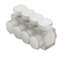 BURNDY  BIBS44  25003735                 Aluminum Multiple Tap Connector, Clear Insulated, 4 Port, 1 Sided Entry, 14-4 AWG, Al/Cu Rated