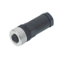 HIRSCHMANN 933171100  ELKA 5012 PG9; Straight Cable Socket, unassembled, strain relief by means of clamping cage, 5 contacts, female, PG9, IEC 61076-2-101 Ed. 1 / IEC 60947-5-2, black housing, 4A 50V AC/DC