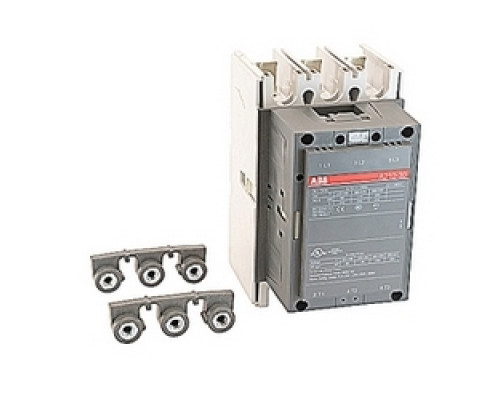 ABB  A210-30-00-84   3 pole, 350 amp, non-reversing across the line contactor with 110-120V AC coil and no auxiliary contacts