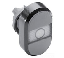 ABB  MPD1-11C   Modular Double Pushbutton - Momentary - Flush/Flush - Green/Red Actuator, Clear Indicator - Illuminated - No contact block - Lower Button: No text - Upper Button: No text