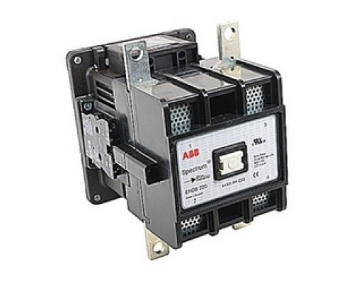 ABB  EHDB220C2P-1L   2 pole, 2 NO, plus 1 NO and 1 NC auxiliary contacts, 220 amp, DC drive, dynamic breaking contactor, with a 120V AC coil