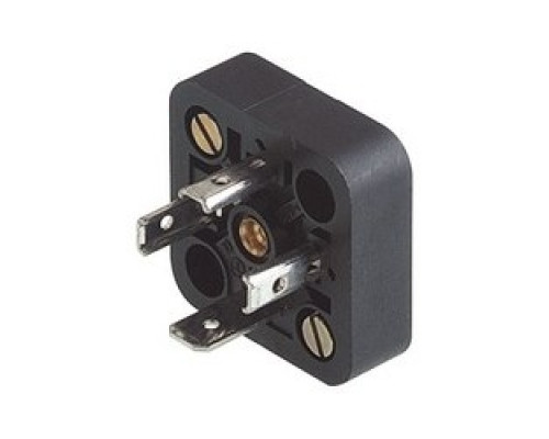 HIRSCHMANN  932597100   GSA 3000 black; Appliance connector with retaining nut, 2 screws M 3 x 10 and 1 screw M 3 x 4, longitudinal slots, open nut, 3 contacts + PE, Type A construction