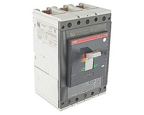 ABB  T5L600E5W   3 pole, 600 amps rated at 600V AC, Tmax molded case circuit breaker with instantaneous only trip device and 100kA at 480 V AC interrupt current rating