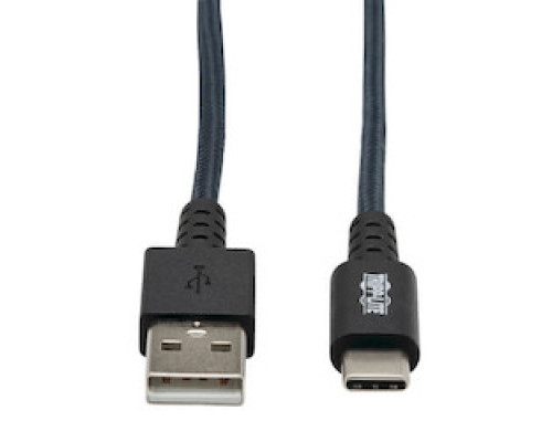 TRIPP LITE U038-006-GY-MAX         Heavy-Duty USB-A to USB-C Cable, USB 2.0, UHMWPE and Aramid Fibers, M/M , Gray, 6 ft. 1.83 m