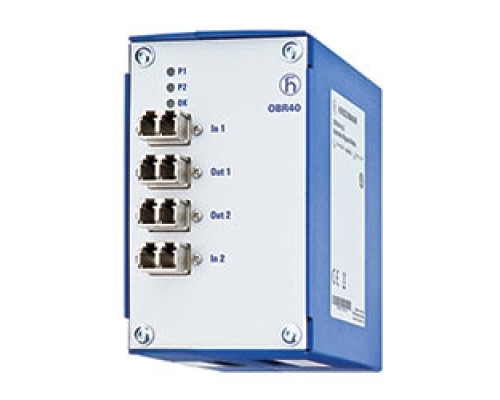 HIRSCHMANN  942088001  OBR40-9-LC   Optical relay for bridging Ethernet switches in the event of power outages. Suitable for any data protocols and rates. Type OBR40-9-LC.