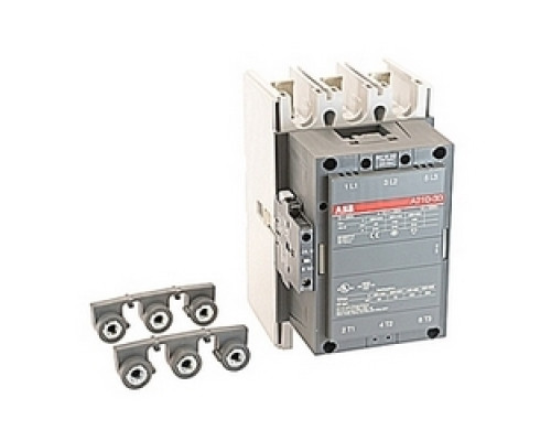 ABB  A210-30-11-34   3 pole, 350 amp, non-reversing across the line contactor with 208V AC coil and 1 NO and 1 NC auxiliary contacts