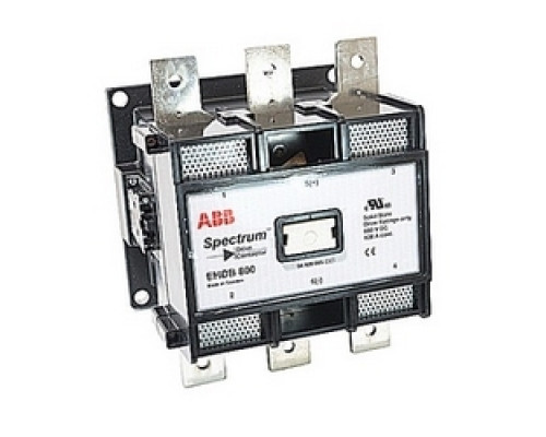 ABB  EHDB800C-1L   3 pole, 2 NO and 1 NC, plus 1 NO and 1 NC auxiliary contacts, 800 amp, DC drive, dynamic breaking contactor, with a 120V AC coil