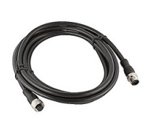 ABB  2TLA020056R5100   Extension cable 3 meter, black PVC jacket with straight 8 pole M12 male/female connectors, 22AWG conductors, overall braid shield