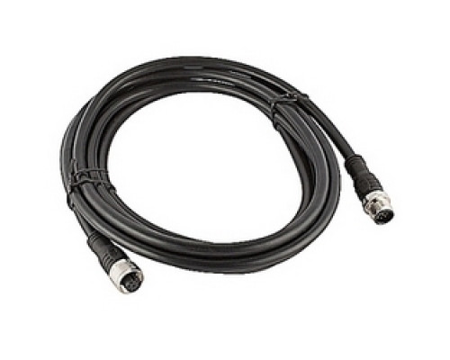 ABB  2TLA020056R5100   Extension cable 3 meter, black PVC jacket with straight 8 pole M12 male/female connectors, 22AWG conductors, overall braid shield