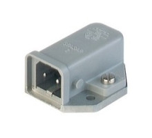 HIRSCHMANN  930822106   STASAP 2 B grey; Surface mounted connector with cast baseplate, additional sealing for IP 54 necessary, 2 contacts + PE, male, 16A 250 V AC, 10A 250V DC