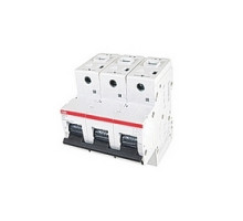 ABB  S803S-K20   3 pole, 20 amps rated at 690 V AC, IEC series high performance circuit breaker with thermal-magnetic trip device, K trip curve, and 50kA interrupt current rating