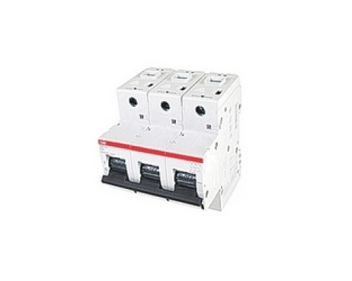ABB  S803S-K20   3 pole, 20 amps rated at 690 V AC, IEC series high performance circuit breaker with thermal-magnetic trip device, K trip curve, and 50kA interrupt current rating