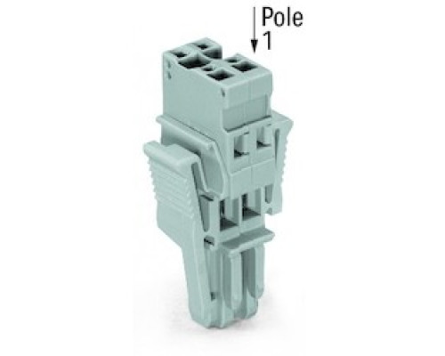 WAGO CORPORATION  769-104/021-000   1-CONDUCTOR FEMALE PLUG WITH LOCKING LEVERS 4 POLE GREY