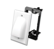 VANCO  LV1VAN1AL                 Flat Panel Bulk Cable Wall Plate with Mounting Bracket Kit, Single & Almond