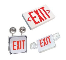 NSI INDUSTRIES  EXLBURW-SL   LED Exit Light, 120/277V, 2 Faces, RED Lettering, White Housing, 90 Min. Battery Backup