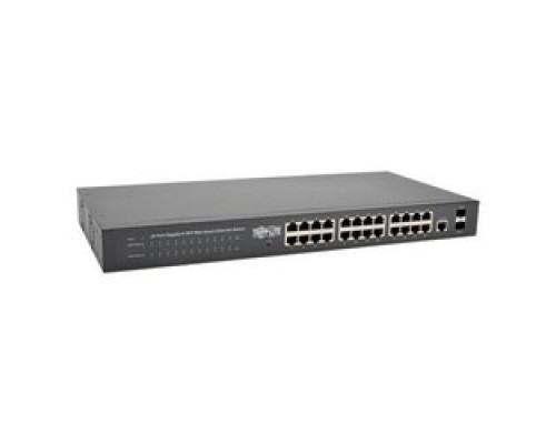 TRIPP LITE  NGS24C2   24 10/100/1000Mbps Port Gigabit L2 Web-Smart Managed Switch, 2 Dedicated Gigabit SFP Slots, 52 Gbps, Web Interface
