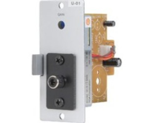 TOA ELECTRONICS INC  U-01ST                 Amplifier Line Input Module, Unbalanced, Removable Terminal Block, 220 Kilo Ohm, 20 Hertz to 20 Kilohertz, 106 dB Noise, 1.38