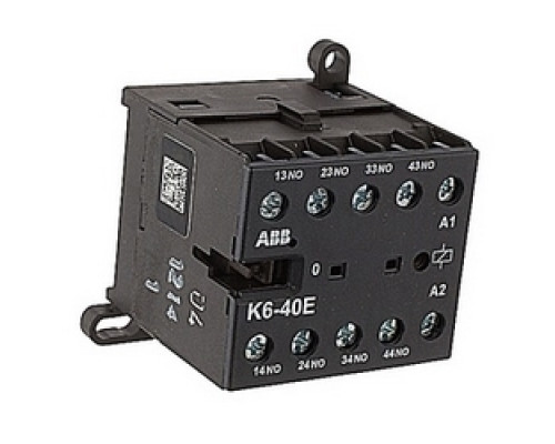 ABB  K6-40E-84   4 pole screw terminated miniature control relay with 110-127V 50 / 60 Hz control circuit voltage