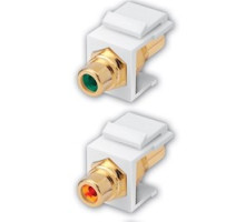 VANCO  820612                 RCA Keystone Inserts- Insert Color: White and Insulator Color: Black