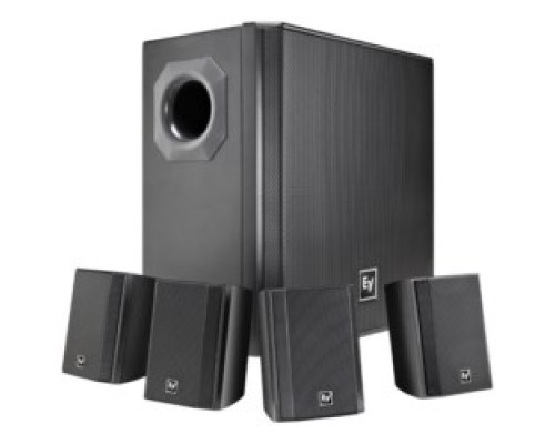 ELECTRO-VOICE EVID-S44W         Loudspeaker System, 2-Way, Full Range, Compact, Wall Mount, White, 200 Watt, With Surface Mount Subwoofer, 4 Satellite Speaker