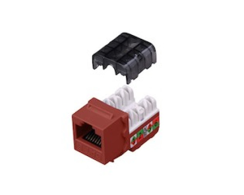 VANCO  820818                 Category 6 90 Degree Keystone Inserts - 8 Conductor and Red