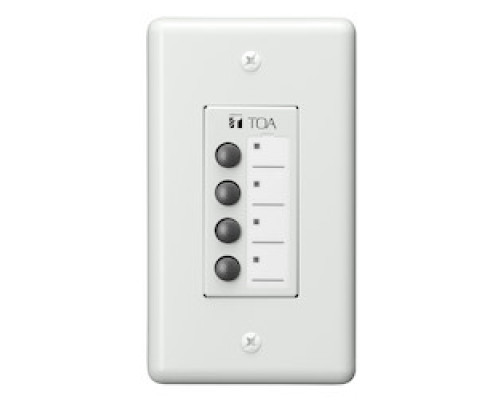 TOA ELECTRONICS INC  ZM-9011                 Mixer Remote Button Panel, 24 Volt DC 50 Milliampere Input, 4 Function Button/Indicator, 2.83