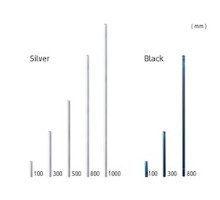 PATLITE USA CORPORATION POLE-300A21K+FO032  300mm aluminum pole, 22mm dia no threads - black