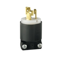 COOPER WIRING DEVICES  CWL515C                 Hart-Lock Industrial Safety Grip Connector, 15A 125V, NEMA L5-15, 2-Pole, 3-Wire Grounding, Side Wire, #16 - #12 AWG, Nylon, Straight Body, Black & White