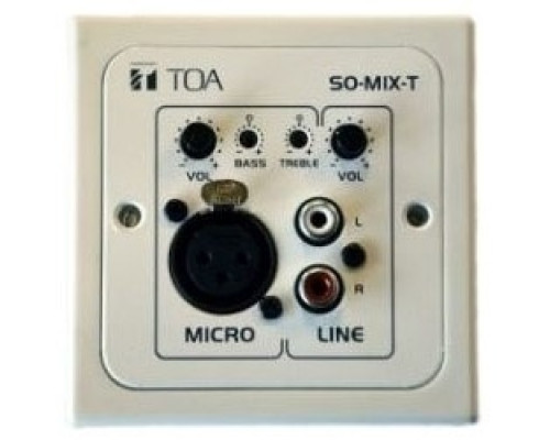 TOA ELECTRONICS INC  SO-MIX-T                 Remote Mixer, Microphone XLR Balanced Input, Euroblock Connector Line Level Output, 30 dB, 24 Volt DC, 40 Milliampere, 3.35
