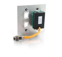 C2G 60028 CG60028         Multi-Format Wallplate, VGA Female/3.5 MM Stereo Female/RCA Female to RapidRun 15-Pin DIN Male, 24/28 AWG Tinned Copper, Aluminum, With 2 Keystone