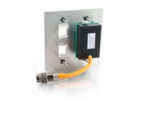 C2G 60028 CG60028         Multi-Format Wallplate, VGA Female/3.5 MM Stereo Female/RCA Female to RapidRun 15-Pin DIN Male, 24/28 AWG Tinned Copper, Aluminum, With 2 Keystone