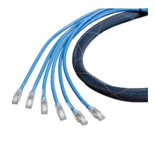 BELDEN  CAF2109040A06   10GX Shielded Cable Assembly, Bonded-Pair, 4-Pair, 6-Cable, 23 AWG, Solid, CMP, T568A/B-T568A/B, White, 40 ft