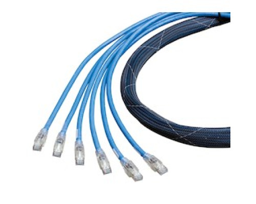 BELDEN  CAF2109040A06   10GX Shielded Cable Assembly, Bonded-Pair, 4-Pair, 6-Cable, 23 AWG, Solid, CMP, T568A/B-T568A/B, White, 40 ft