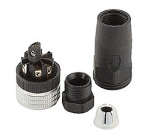 ABB  2TLA020055R1600   8 pole M12 female field retro-fittable connector with screw terminals for connecting wires, cable diameter range 2.5 to 6.5 mm