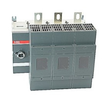 ABB  OS400J03   Terminal bolt kit, black ON-OFF plastic handle and shaft; handle: IP65 protected, padlockable in OFF-position, door interlock in ON-position; Shaft: adjustable for a range of installation depths; Fuse standards UL 198C