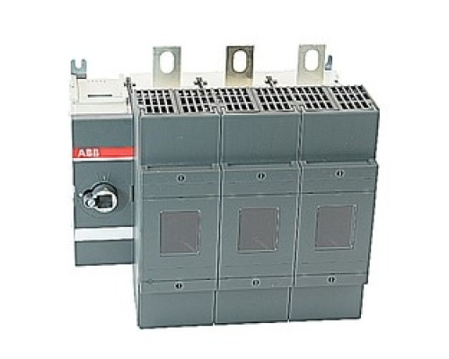 ABB  OS400J03   Terminal bolt kit, black ON-OFF plastic handle and shaft; handle: IP65 protected, padlockable in OFF-position, door interlock in ON-position; Shaft: adjustable for a range of installation depths; Fuse standards UL 198C