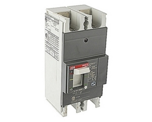 ABB  A2A200TW-2   2 pole, 200 amps rated at 240V AC and 250V DC, fixed trip point molded case circuit breaker, with a thermal magnetic trip device and 10kA at 240V AC and 10kA at 250V DC interrupt current rating