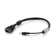 C2G  CG60051  CG60051                 Multi-Format Flying Lead, VGA Male/3.5 MM Stereo Male to RapidRun 15-Pin Male, 10’ Length, Black