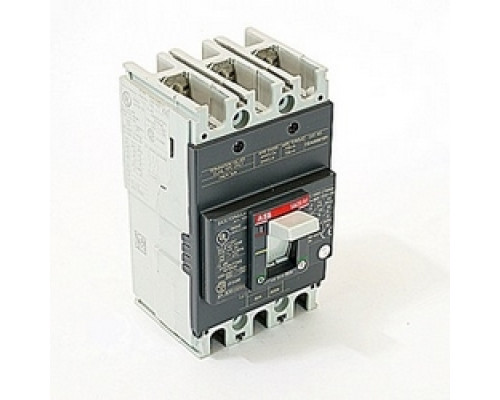 ABB  A1N080TW   3 pole, 80 amps rated at 240V AC and 250V DC, fixed trip point molded case circuit breaker, with a thermal magnetic trip device and 25kA at 240V AC interrupt current rating
