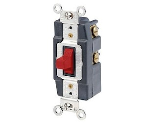 LEVITON  1257-R                 RED SWITCH TOGGLE 1POLE MOMENTARY CONTACT 20A120/277VAC