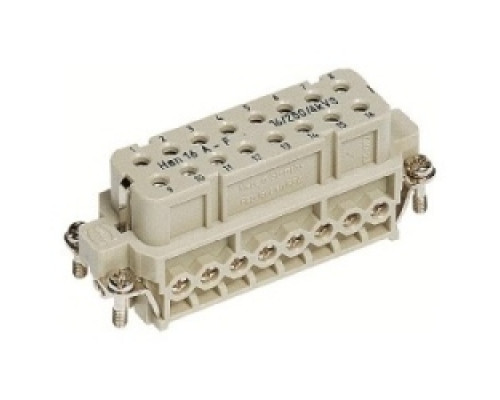 HARTING  09200162812  9200162812   Han A Female Insert-Screw: Han A 16 Position F Insert Screw