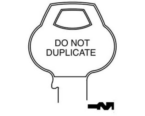 CORBIN RUSSWIN INC  59C1-6PIN-12                 Door Lock Key Blank, Cylinder, Single-Section, Standard, 6-Pin, Z-Class Bitting, DND Bow