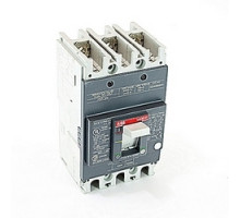 ABB  A1A100TW   3 pole, 100 amps rated at 240V AC and 250V DC, fixed trip point molded case circuit breaker, with a thermal magnetic trip device and 10kA at 240V AC and 5kA at 250V DC interrupt current rating