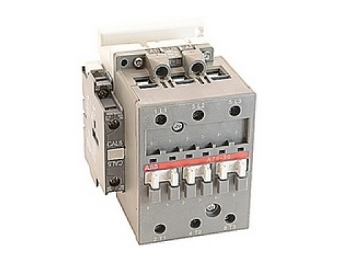 ABB  A75-30-11-85   3 pole, 125 amp, non-reversing across the line contactor with 400-415V AC coil and 1 NO and 1 NC auxiliary contacts