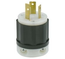 LEVITON  2641                 INDUSTRIAL LOCKING PLUG 30AMP 480V NEMA L8-30R 2P 3W BLK/WHT