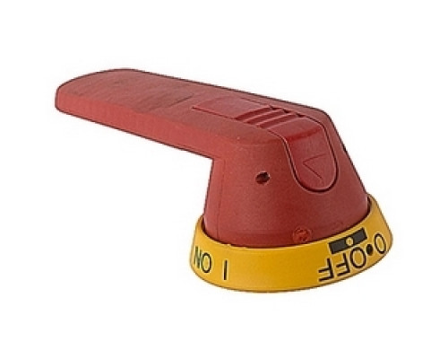 ABB  OHY145J12   Red and yellow 145mm pistol handle with O/I and OFF/ON markings and protection according to NEMA 1, 3R, 12, and IP65