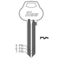 KABA ILCO CORP  A1011-L41 NS A51  AL00000303                 Cylinder Lock Key Blank, 6-Pin, Natural Nickel Silver, 10 Price Group, For Corbin/Russwin