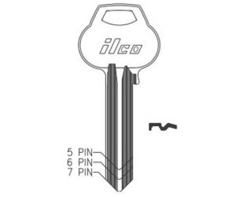 KABA ILCO CORP  A1011-L41 NS A51  AL00000303                 Cylinder Lock Key Blank, 6-Pin, Natural Nickel Silver, 10 Price Group, For Corbin/Russwin